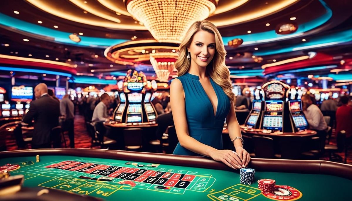 Live dealer studio at senopati2 login showing blackjack and roulette tables with HD cameras